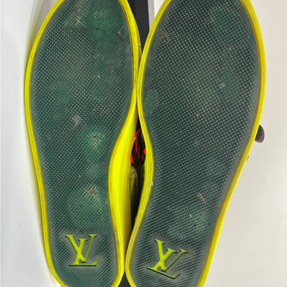 LOUIS VUITTON Stephen Spouse Graffiti Orange High-Top Sneakers US size 10 - Picture 9 of 12